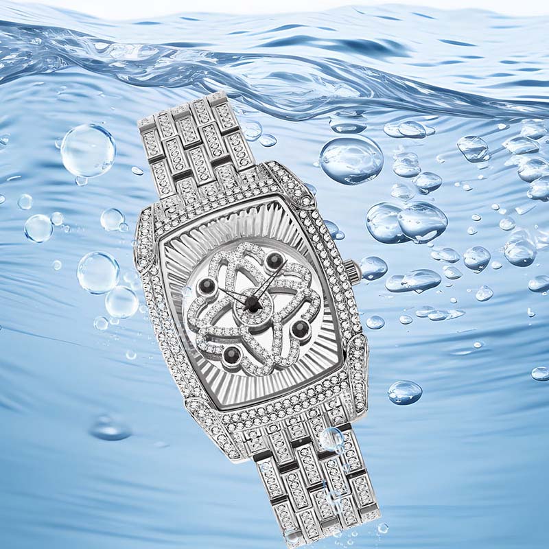 📢50% de réduction✨Montre-bracelet pour femme en quartz, ornée de strass⌚