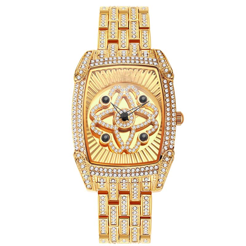 📢50% de réduction✨Montre-bracelet pour femme en quartz, ornée de strass⌚