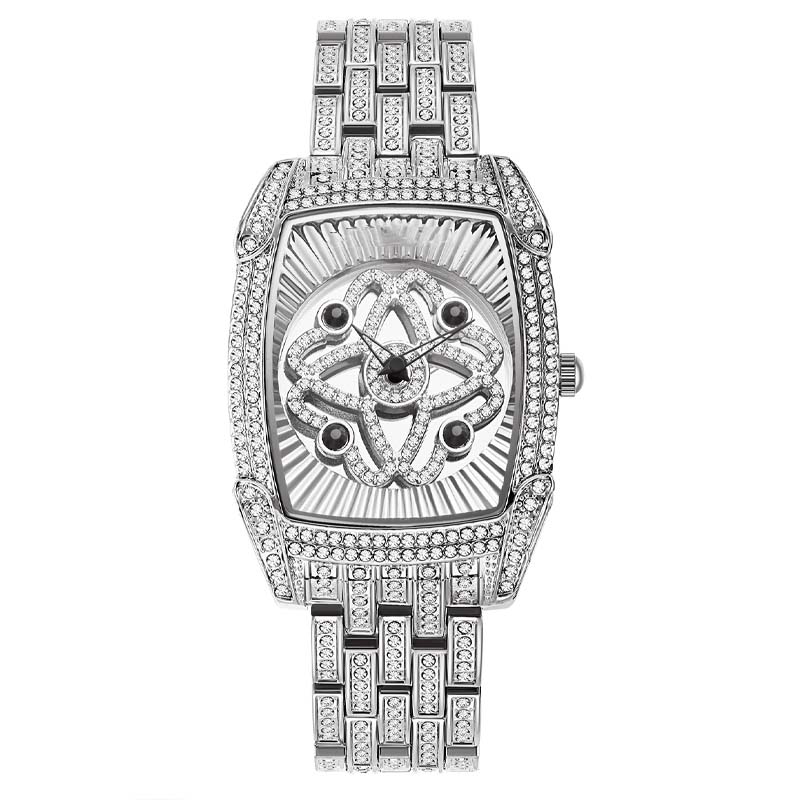 📢50% de réduction✨Montre-bracelet pour femme en quartz, ornée de strass⌚