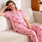 Ensemble de Pyjama Femme Rayé à Imprimé Cœur