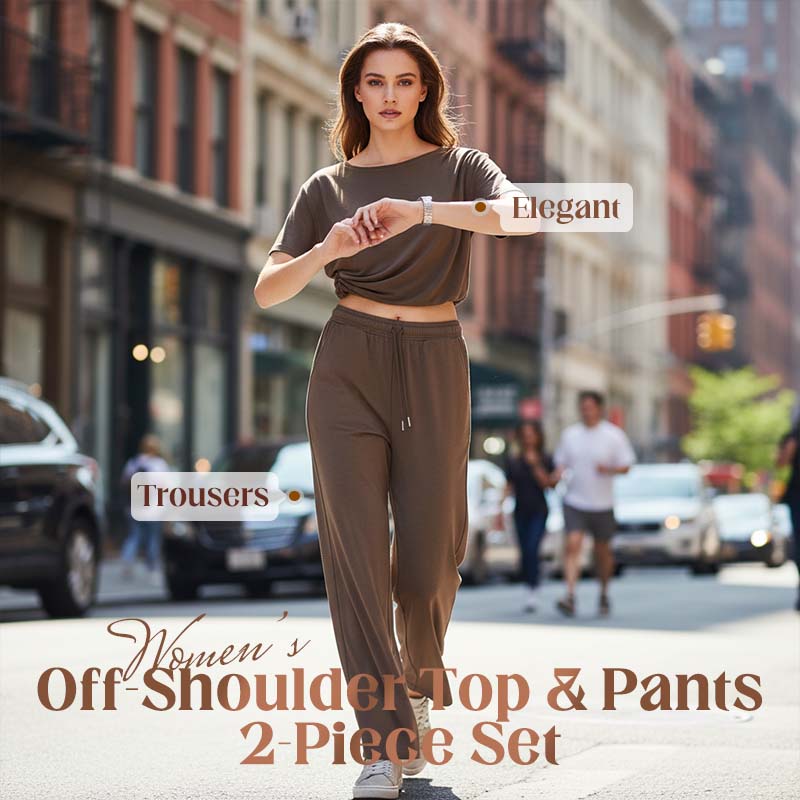 📢📢50 % DE RÉDUCTION !!!⏰ Ensemble 2 pièces Femme – Top asymétrique & Pantalon wide leg fluide pour un look chic et confortable.