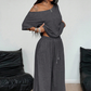 📢📢50 % DE RÉDUCTION !!!⏰ Ensemble 2 pièces Femme – Top asymétrique & Pantalon wide leg fluide pour un look chic et confortable.