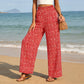 👖50% DE RÉDUCTION⏰Pantalon Taille Haute à Jambes Larges & Imprimé Chic – Coupe Fluide, Élastique & Polyvalent pour Femme🌸