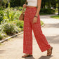 👖50% DE RÉDUCTION⏰Pantalon Taille Haute à Jambes Larges & Imprimé Chic – Coupe Fluide, Élastique & Polyvalent pour Femme🌸