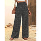 👖50% DE RÉDUCTION⏰Pantalon Taille Haute à Jambes Larges & Imprimé Chic – Coupe Fluide, Élastique & Polyvalent pour Femme🌸
