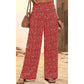 👖50% DE RÉDUCTION⏰Pantalon Taille Haute à Jambes Larges & Imprimé Chic – Coupe Fluide, Élastique & Polyvalent pour Femme🌸