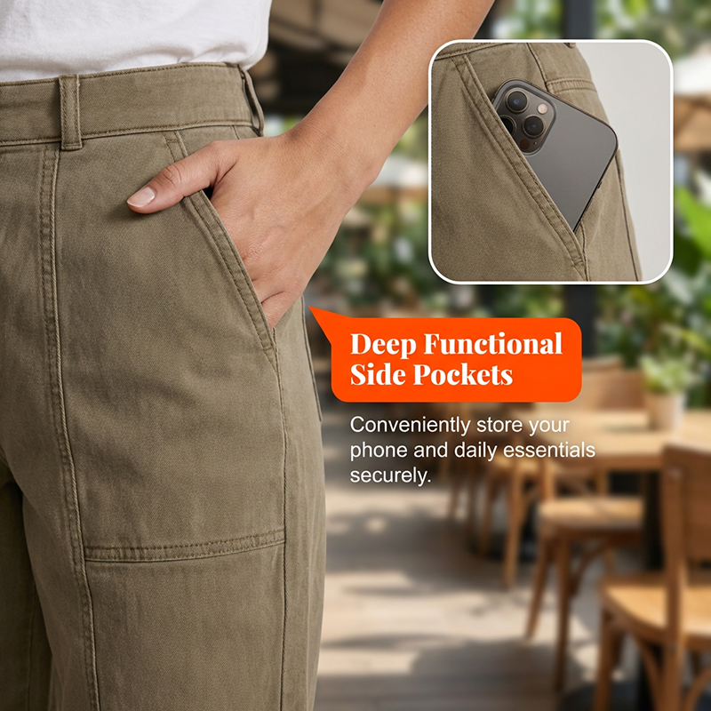 👖 50 % de réduction + livraison gratuite 💐Pantalon utilitaire fuselé à taille haute pour femme