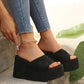 👡 50% DE RÉDUCTION! ✨ Sandales Compensées à Plateforme & Bout Ouvert pour Femme – Style Enfiler, Confortables & Parfaites Pour L'Été ☀️
