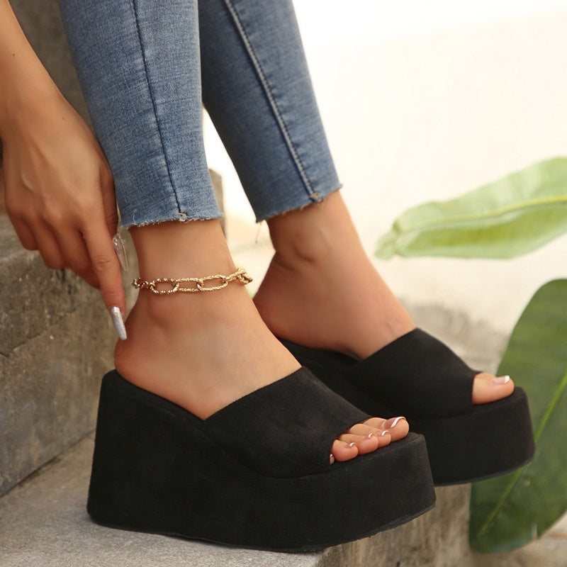 👡 50% DE RÉDUCTION! ✨ Sandales Compensées à Plateforme & Bout Ouvert pour Femme – Style Enfiler, Confortables & Parfaites Pour L'Été ☀️