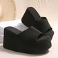 👡 50% DE RÉDUCTION! ✨ Sandales Compensées à Plateforme & Bout Ouvert pour Femme – Style Enfiler, Confortables & Parfaites Pour L'Été ☀️