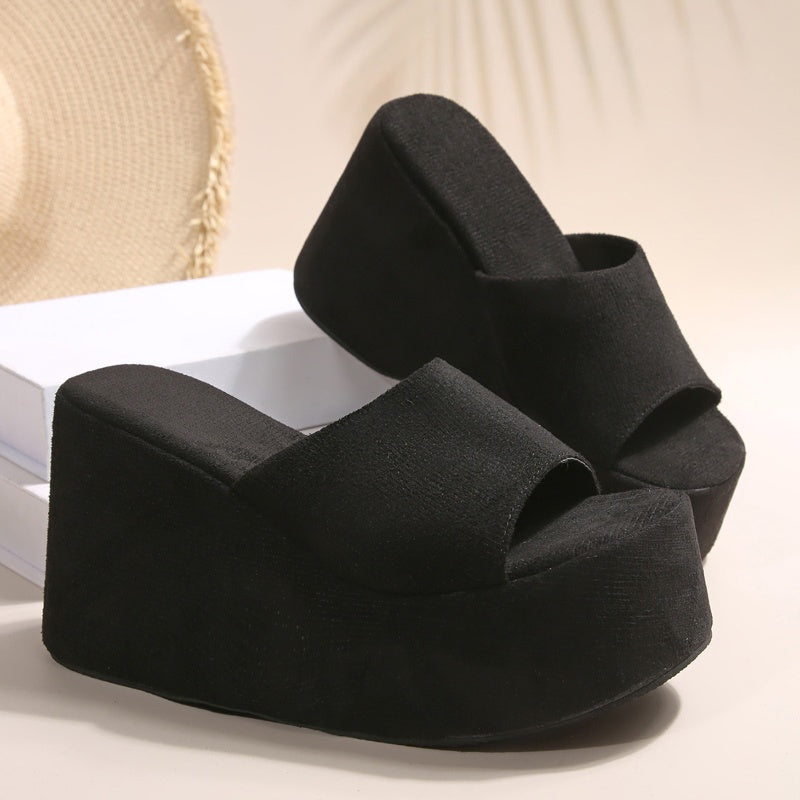 👡 50% DE RÉDUCTION! ✨ Sandales Compensées à Plateforme & Bout Ouvert pour Femme – Style Enfiler, Confortables & Parfaites Pour L'Été ☀️