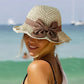👒 50% DE RÉDUCTION !⏰Chapeau de Soleil en Paille Tressée avec Grand Nœud – Large Bord, Ajustable & Pliable pour Voyages🌞