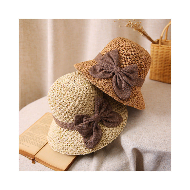 👒 50% DE RÉDUCTION !⏰Chapeau de Soleil en Paille Tressée avec Grand Nœud – Large Bord, Ajustable & Pliable pour Voyages🌞