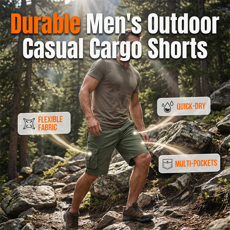 🪖 PROMO LIMITÉE : ACHETEZ 2 SHORTS, LIVRAISON GRATUITE ! ✈️ Shorts Cargo Homme Décontractés – Tissu Résistant & Multi-Poches 🏕️