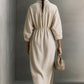 Robe Élégante Femme avec Cordon de Serrage à la Taille