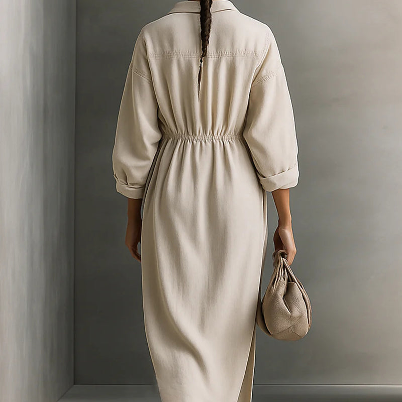 Robe Élégante Femme avec Cordon de Serrage à la Taille