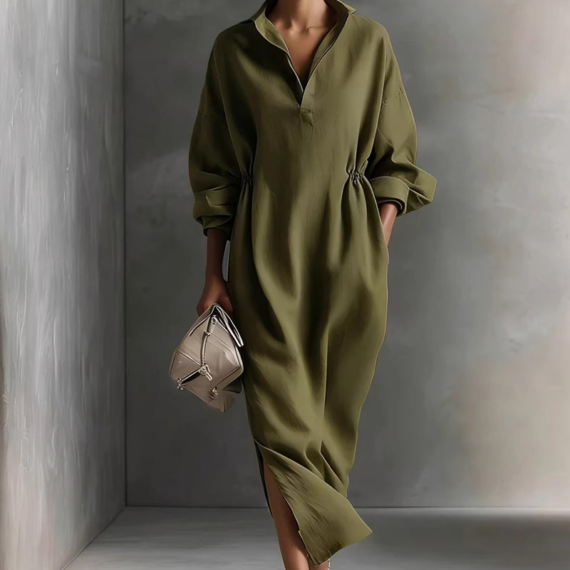 Robe Élégante Femme avec Cordon de Serrage à la Taille