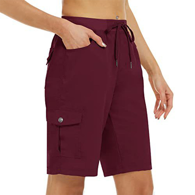 Short cargo à séchage rapide avec poches pour femme