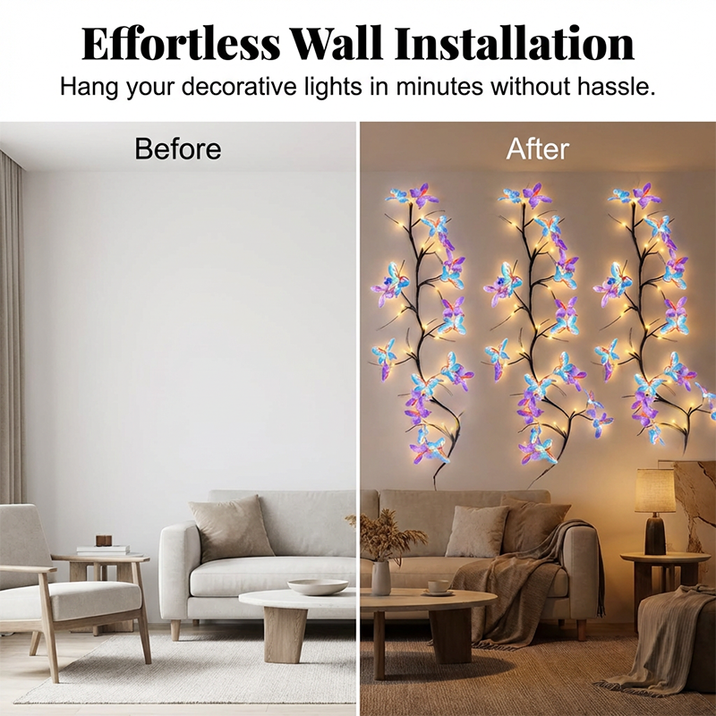 💐50% DE RÉDUCTION🦋Guirlande Lumineuse USB – Décoration Murale Magique, Sans Prise🔌