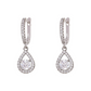 💎50% DE RÉDUCTION!✨Boucles d'Oreilles Créoles Goutte – Zircon Éclatant, Sertissage Pavé, Fini Or ou Argent Pour Une Élégance Intemporelle🎀