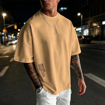 👕PROMO -50%✨T-Shirt Homme Coupe Oversize – Mélange Coton Premium, Imprimé Urbain & Style Décontracté (7 Couleurs, S-4XL)