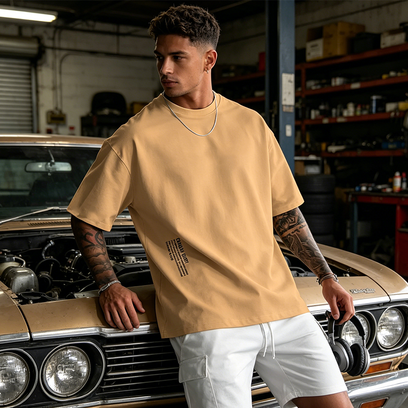 👕PROMO -50%✨T-Shirt Homme Coupe Oversize – Mélange Coton Premium, Imprimé Urbain & Style Décontracté (7 Couleurs, S-4XL)