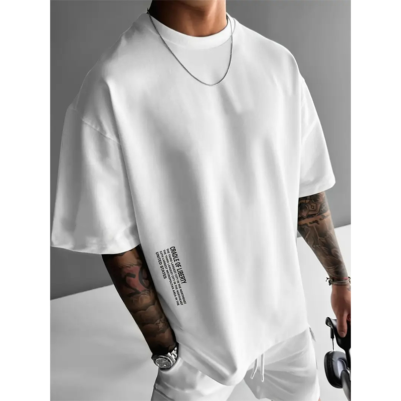👕PROMO -50%✨T-Shirt Homme Coupe Oversize – Mélange Coton Premium, Imprimé Urbain & Style Décontracté (7 Couleurs, S-4XL)