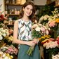 👗 50% DE RÉDUCTION 🌞 Ensemble chemisier français & pantalon ample – Col rond élégant & plis fluides – Look chic et intemporel – parfait pour le printemps, l’été ou le bureau – léger et confortable 💐✨