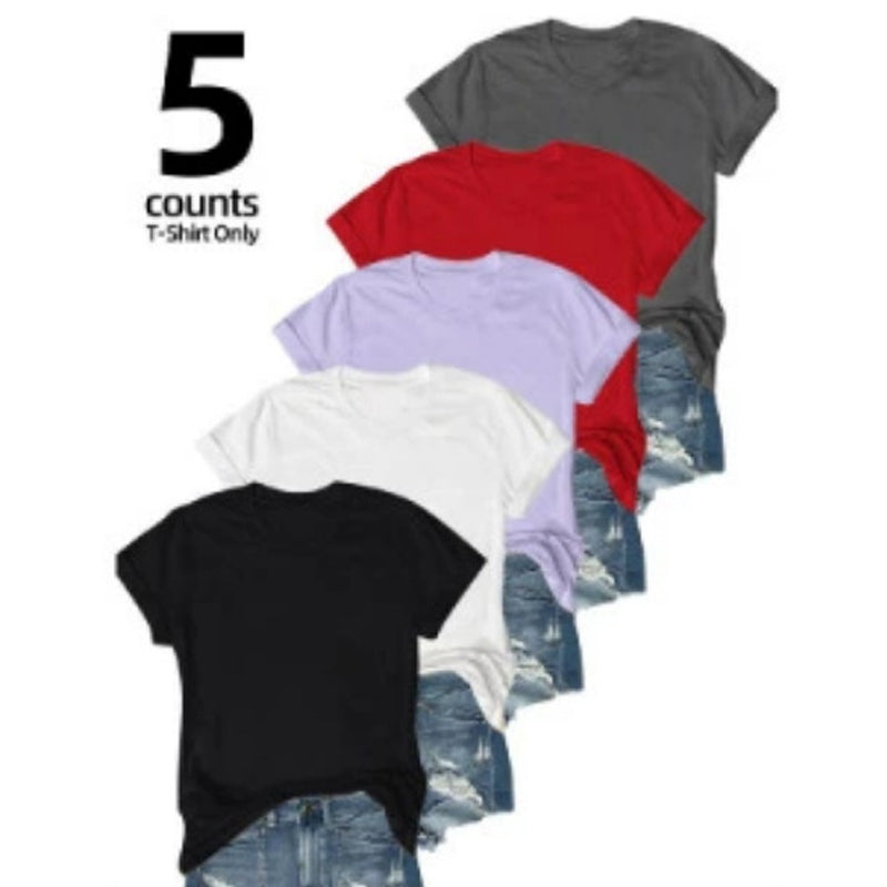 🔥Promotion exceptionnelle 2026 : 50 % de réduction🔥Lot de 5 t-shirts unis polyvalents