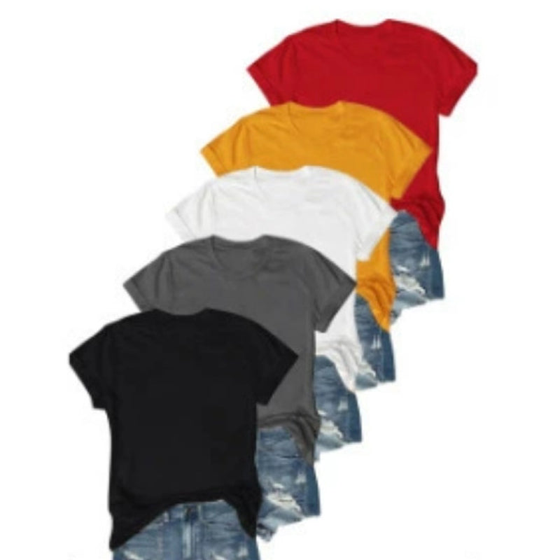 🔥Promotion exceptionnelle 2026 : 50 % de réduction🔥Lot de 5 t-shirts unis polyvalents