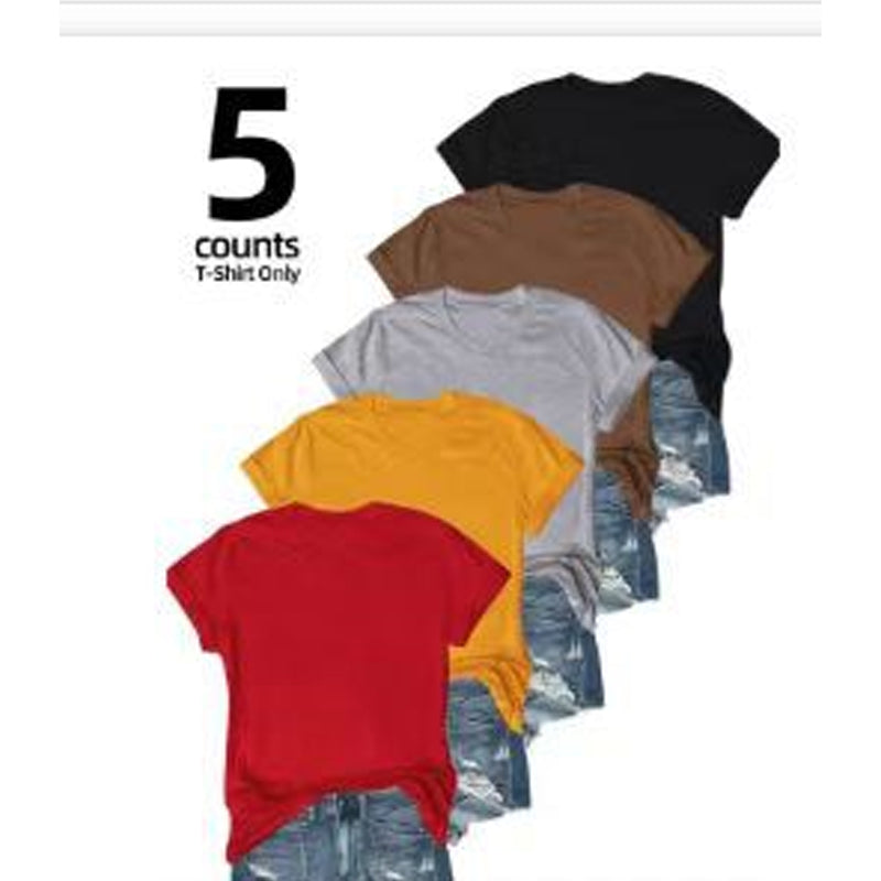 🔥Promotion exceptionnelle 2026 : 50 % de réduction🔥Lot de 5 t-shirts unis polyvalents