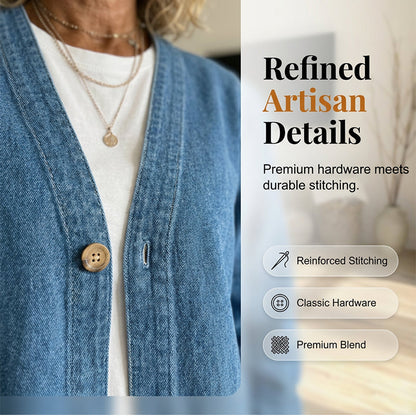 🧥50% DE RÉDUCTION!👖Veste en Jean Classique à Boutons pour Femme – Style Intemporel, Coton Respirant & Idéale Pour Les Superpositions🌸