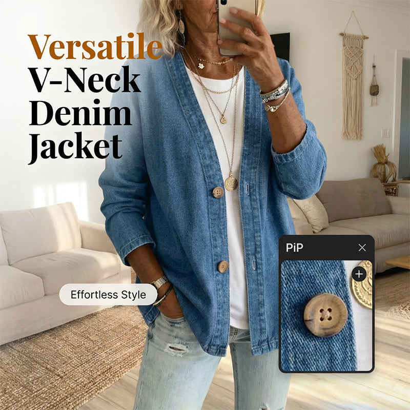 🧥50% DE RÉDUCTION!👖Veste en Jean Classique à Boutons pour Femme – Style Intemporel, Coton Respirant & Idéale Pour Les Superpositions🌸