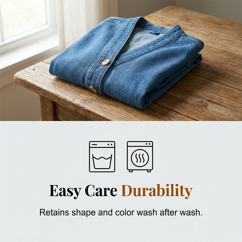 🧥50% DE RÉDUCTION!👖Veste en Jean Classique à Boutons pour Femme – Style Intemporel, Coton Respirant & Idéale Pour Les Superpositions🌸