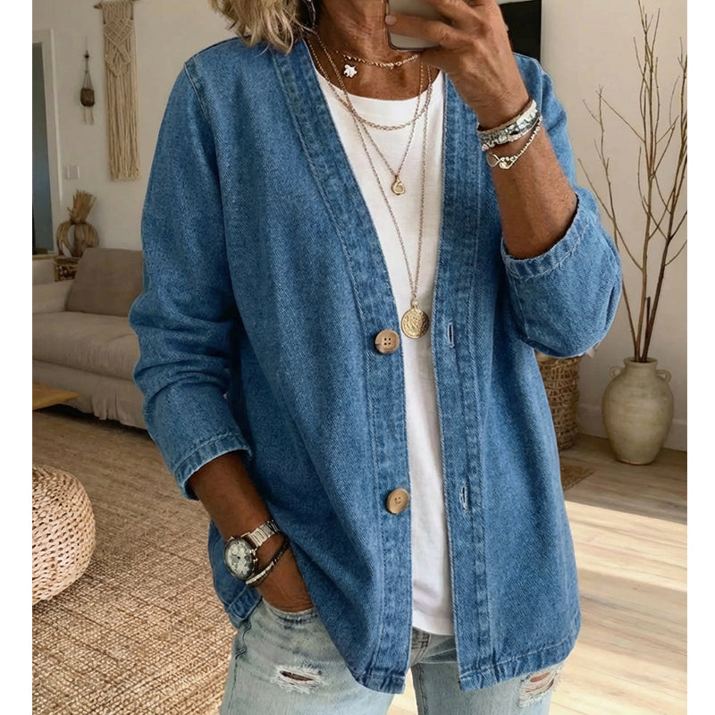 🧥50% DE RÉDUCTION!👖Veste en Jean Classique à Boutons pour Femme – Style Intemporel, Coton Respirant & Idéale Pour Les Superpositions🌸