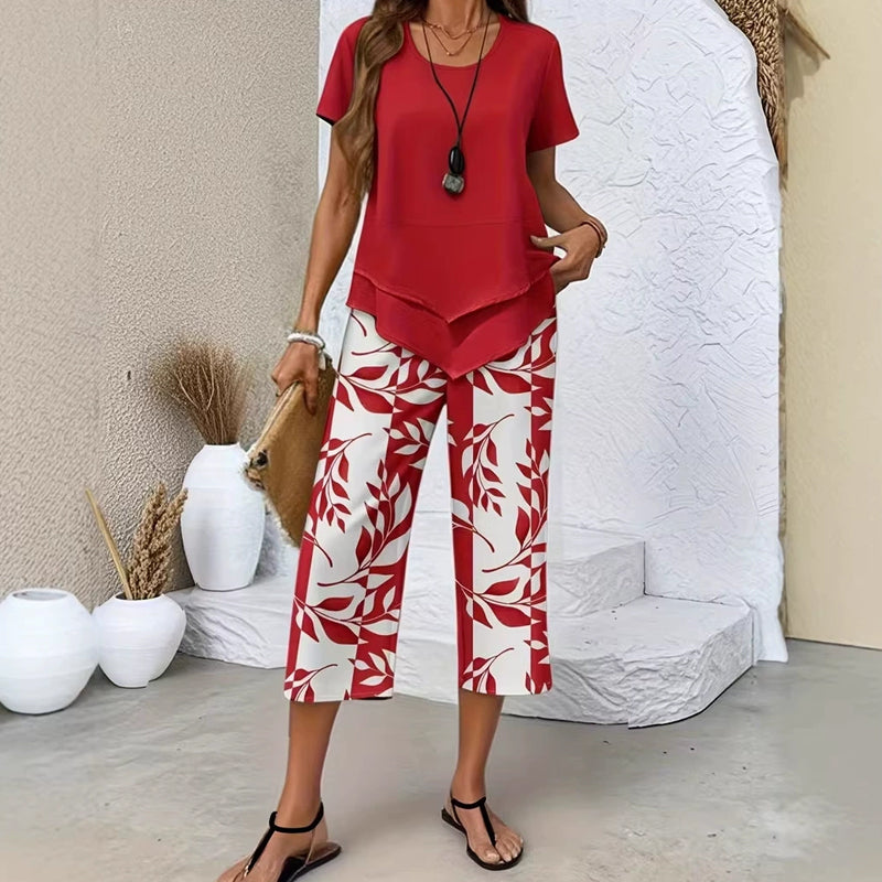 👗50% DE RÉDUCTION☁️Ensemble Haut Long & Pantalon Large – Tissu Doux, Look Décontracté 🌿【Offre Limitée】