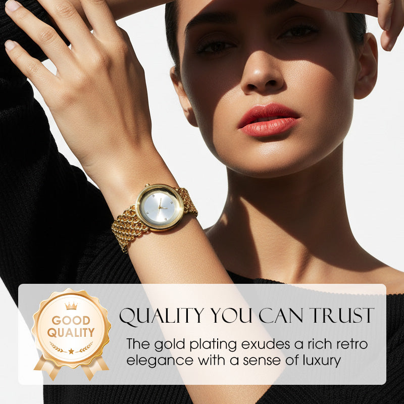 ⌚ 50% DE RÉDUCTION! ✨ Montre Rétro Femme avec Strass – Design Élégant, Cadre Diamant & Parfaite Pour Toute Occasion 💎