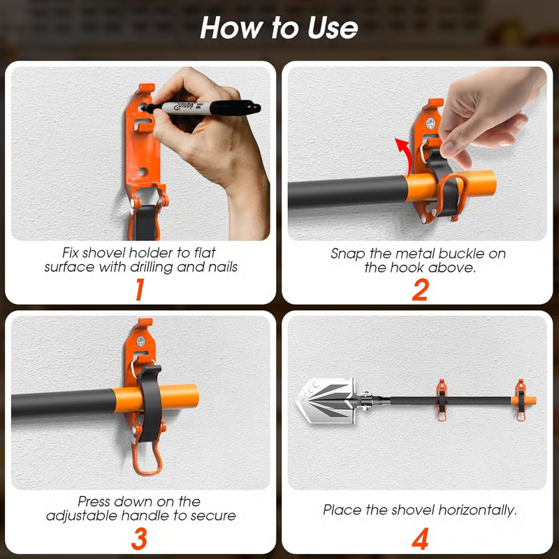 Supports muraux robustes avec pinces pour outils