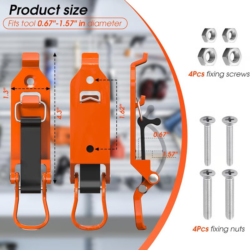Supports muraux robustes avec pinces pour outils