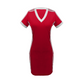 👗🏃‍♀️✨ PROMO -50% MAINTENANT ! Robe Mini Moulante Sportive pour Femme – Col V, Manches Rayées & Tissu Respirant (5 Couleurs, S-3XL)