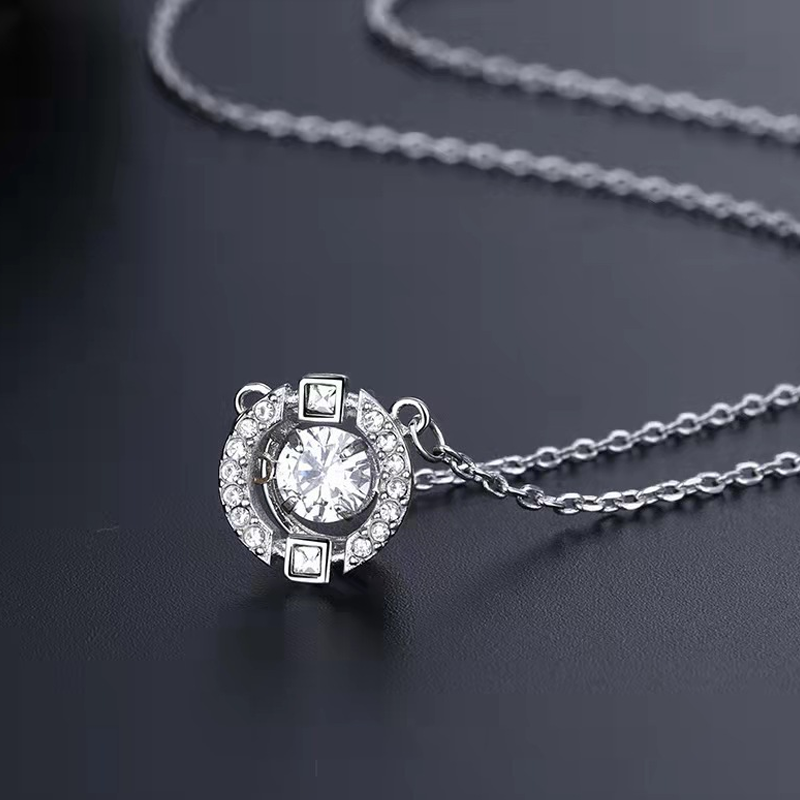 💐50% DE RÉDUCTION ! Collier Danse en Strass – Anti-Transpiration, Pierre Mobile & Halo Cristaux 💧💎【Offre Limitée】