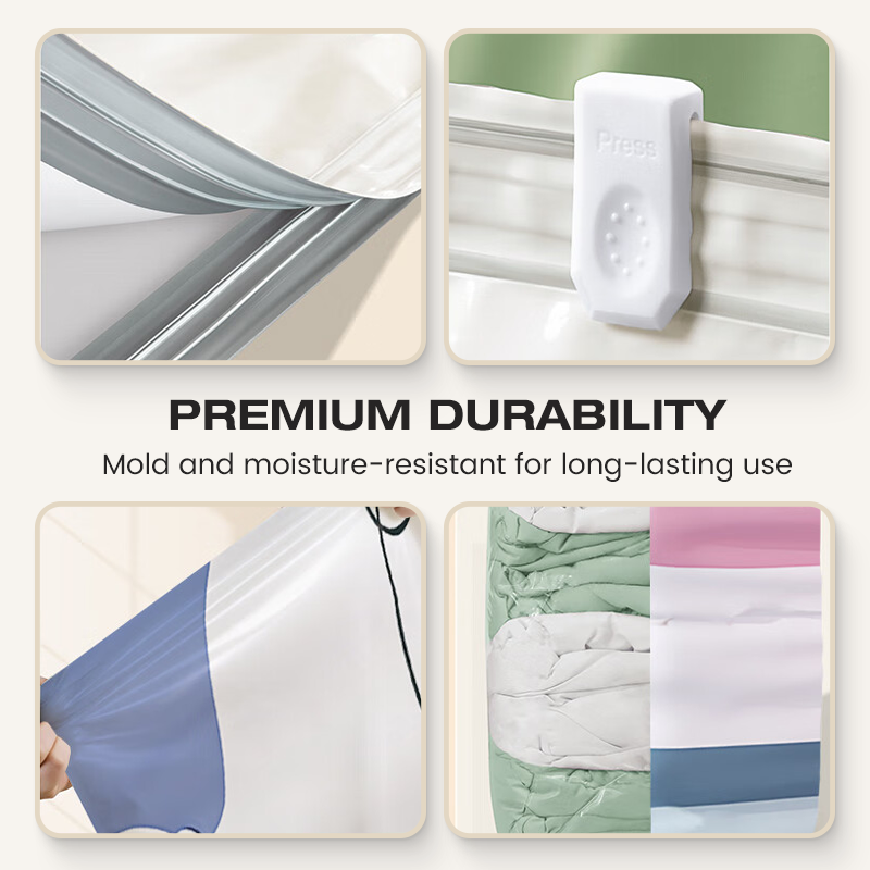 💨Grand Sac de Rangement Sous Vide Compressible – Sans Pompe, Étanche & Idéal Pour Gagner De La Place Dans Les Valises Et À La Maison✈️