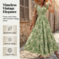 👗PROMO FLASH : -50%🔥Robe Longue Femme – Col en V, Imprimé Floral & Taille Froncée, Tissu Léger et Respirant🍁