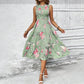 💐🌴👒 PROMO -50% ! Robe sans Manches Décontractée – Imprimé Floral, Coupe Midi & Jupe à Étages (6 Couleurs, S-3XL)