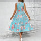 💐🌴👒 PROMO -50% ! Robe sans Manches Décontractée – Imprimé Floral, Coupe Midi & Jupe à Étages (6 Couleurs, S-3XL)