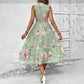 💐🌴👒 PROMO -50% ! Robe sans Manches Décontractée – Imprimé Floral, Coupe Midi & Jupe à Étages (6 Couleurs, S-3XL)