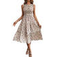 💐🌴👒 PROMO -50% ! Robe sans Manches Décontractée – Imprimé Floral, Coupe Midi & Jupe à Étages (6 Couleurs, S-3XL)