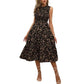 💐🌴👒 PROMO -50% ! Robe sans Manches Décontractée – Imprimé Floral, Coupe Midi & Jupe à Étages (6 Couleurs, S-3XL)
