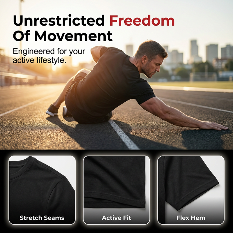 👕PROMO -50%💪T-Shirt Col Rond Coupe Athlétique Homme – Coton Respirant, Évacuation d’Humidité & Freedom de Mouvement (Vert/Noir, S-3XL)