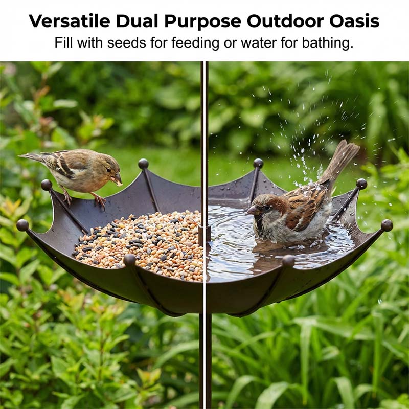 🚀 Offre à durée limitée - Mangeoire et bain suspendus en forme de parapluie pour oiseaux